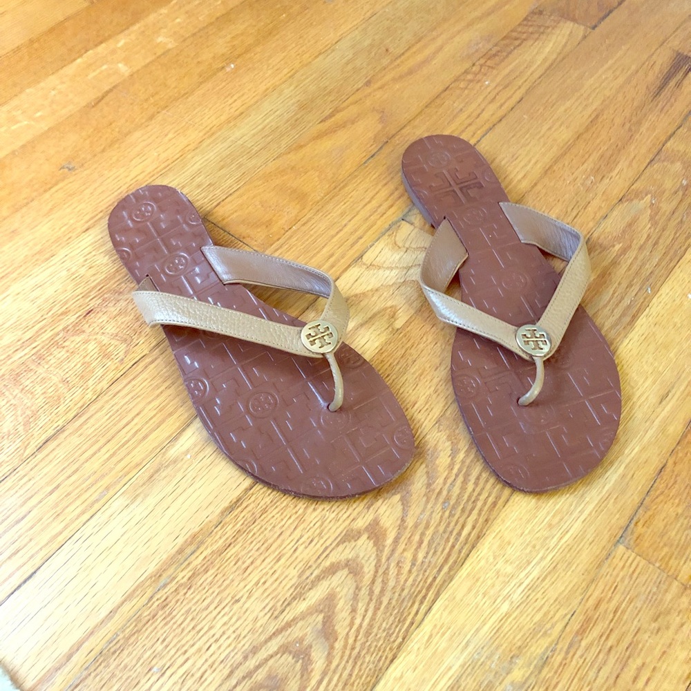 Leather Tory Burch flip flops